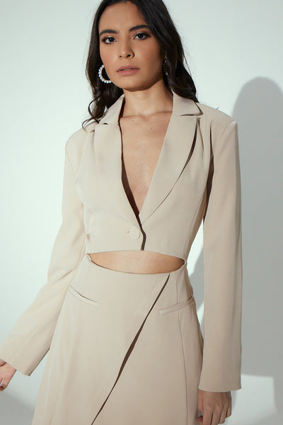 cut out blazer dress Cut-Out Side front button fastening Abigail Blazer | Black |